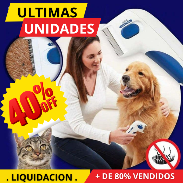 Peine Eléctrico para Perros y Gatos | Elimina Pulgas y Garrapatas FLEA DOCTOR ™